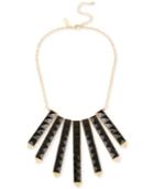 M. Haskell For Inc Gold-tone Faceted Jet Stone Finger Bar Statement Necklace, Only At Macy's