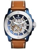 Fossil Men's Automatic Modern Machine Dark Brown Leather Strap Watch 45mm Me3135