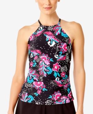 Anne Cole That's A Wrap Printed High-neck Tankini Top Women's Swimsuit