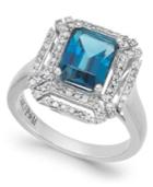 London Blue Topaz (2-5/8 Ct. T.w.) And Diamond (1/3 Ct. T.w.) Ring In 14k White Gold
