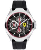 Ferrari Men's Chronograph Aero Black Silicone Strap Watch 44mm