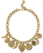 Vince Camuto Gold-tone Crystal Charm Necklace