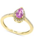 Effy Pink Sapphire (3/4 Ct. T.w.) & Diamond (1/8 Ct. T.w.) Ring In 14k Gold