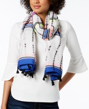 I.n.c. Dye-wash Striped Tassel Wrap & Sarong Cover-up, Created For Macy's
