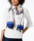 I.n.c. Dye-wash Striped Tassel Wrap & Sarong Cover-up, Created For Macy's