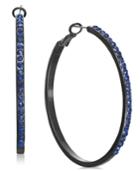 I.n.c. Jet-tone & Blue Crystal Hoop Earrings, Created For Macy's