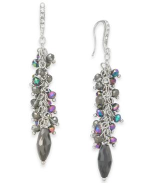 I.n.c. Silver-tone Multi-crystal Shaky Drop Earrings, Created For Macy's
