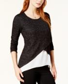 Bar Iii Crossover Contrast Sweater, Created For Macy's