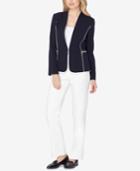 Tahari Asl Zip-pocket Piped Pantsuit