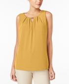 Charter Club Pleated Keyhole Top, Only At Macy's