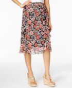 Ny Collection Petite Printed Ruffled Wrap Skirt
