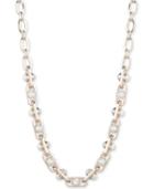 Dkny Gold-tone Link & Imitation Pearl Collar Necklace, 16 + 3 Extender, Created For Macy's