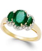 Emerald (1-9/10 Ct. T.w.) And Diamond (1/4 Ct. T.w.) Ring In 14k Gold
