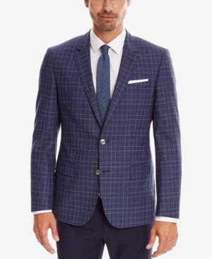 Boss Men's Slim-fit Plaid Virgin Wool Sport Coat