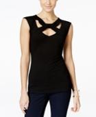 Inc International Concepts Cap-sleeve Cutout Top, Only At Macy's