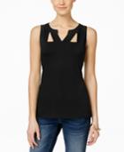 Inc International Concepts Petite Sleeveless Cutout Top, Only At Macy's