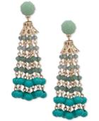 Lonna & Lilly Gold-tone Beaded Chain Drop Earrings