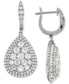 Diamond Teardrop Halo Cluster Drop Earrings (3-1/4 Ct. T.w.) In 14k White Gold