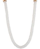 Anne Klein Gold-tone White Beaded Collar Necklace