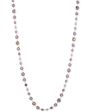 Anne Klein Silver-tone Purple Crystal Strand Necklace