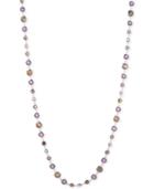 Anne Klein Silver-tone Purple Crystal Strand Necklace