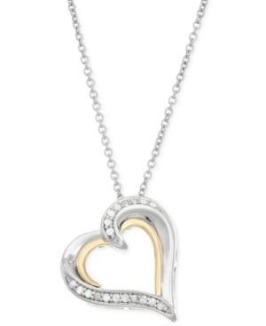 Diamond Heart Pendant Necklace (1/10 Ct. T.w.) In 14k Gold And Sterling Silver