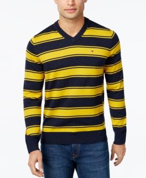 Tommy Hilfiger Men's Striped V-neck Sweater