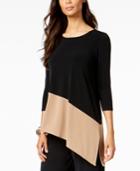 Alfani Colorblocked Asymmetrical Top, Created For Macy's