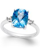 Swiss Blue Topaz (3-3/4 Ct. T.w.) And Diamond Accent Ring In Sterling Silver