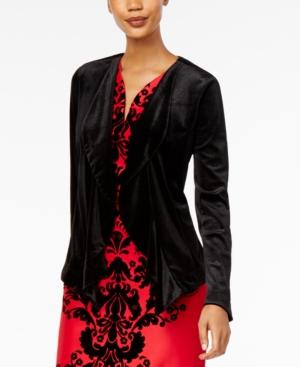 Ny Collection Velvet Open-front Blazer