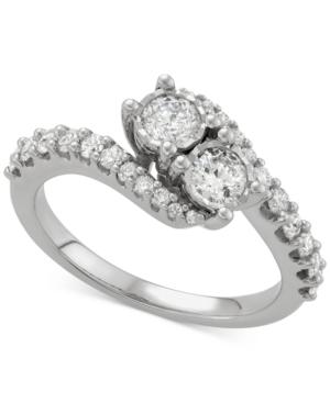 Diamond Double Stone Twist Ring (1 Ct. T.w.) In 14k White Gold