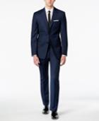 Calvin Klein Men's Extra-slim-fit Blue/charcoal Birdseye Suit