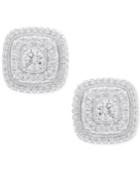 Diamond Halo Square Stud Earrings (1 Ct. T.w.) In 14k White Gold