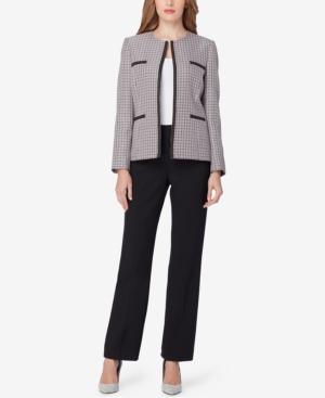Tahari Asl Petite Chain-trim Tweed Pantsuit