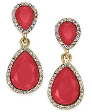 Inc International Concepts Gold-tone Stone Teardrop Drop Earrings, Only At Macy's