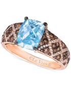 Le Vian Aquamarine (1-1/2 Ct. T.w.) And Diamond (5/8 Ct. T.w.) Ring In 14k Rose Gold