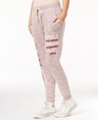 Ultra Flirt Juniors' Heathered Graphic Jogger Pants