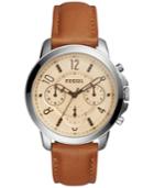 Fossil Women's Chronograph Gwynn Dark Brown Leather Strap Watch 38mm Es4039
