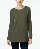 Eileen Fisher Hemp-organic Cotton Jewel-neck Top