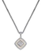 Diamond Square Pendant Necklace (1/3 Ct. T.w.) In Sterling Silver And 14k Gold