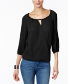 Inc International Concepts Surplice Keyhole Blouse, Created For Macy's