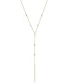 Vince Camuto Gold-tone Clear Bead Single Bar Lariat Necklace