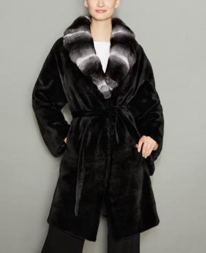 The Fur Vault Chinchilla-fur-collar Mink Fur Coat