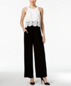 Sangria Contrast Lace Popover Jumpsuit