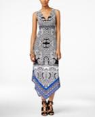 Inc International Concepts Petite Printed Handkerchief Maxi Dress, Only At Macy's