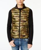 Univibe Men's Christopher Quilted Camouflage-print Stand- Collar Vest