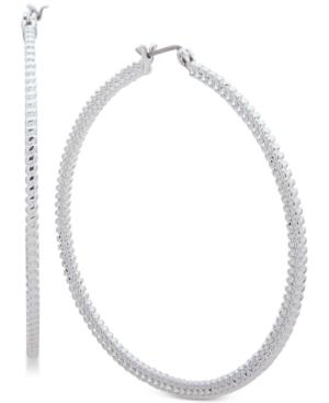 Nine West Large Textured Hoop Earrings