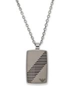 Emporio Armani Men's Stainless Steel Rounded Dog Tag Necklace Egs2027