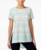 Hybrid Juniors' Diamond-print High-low Tunic Top