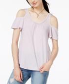Lucky Brand Scoop-neck Cold-shoulder Top